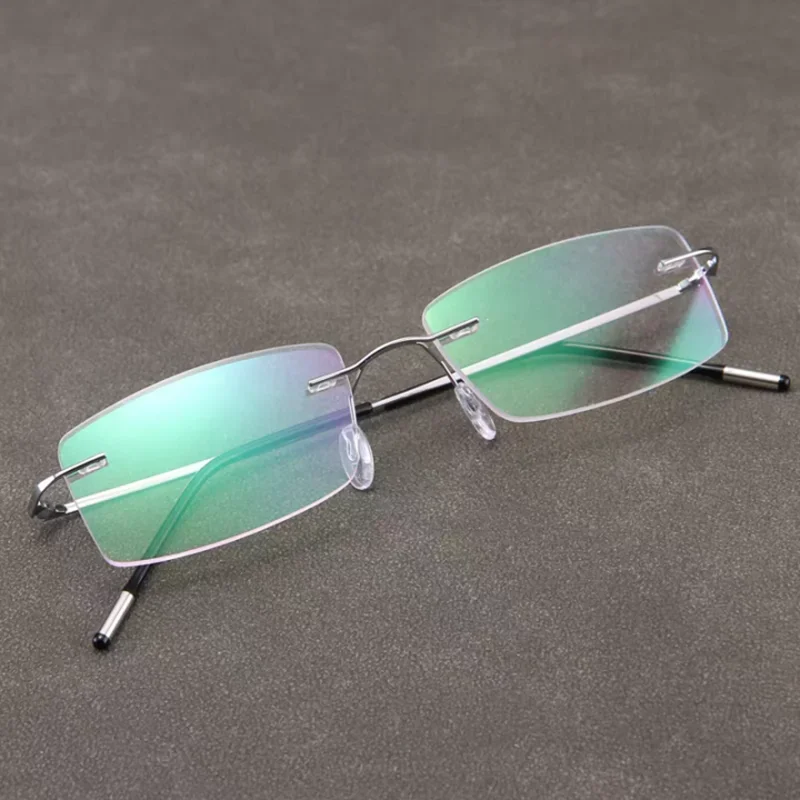Plus Lesebrille für Herren, randlos, Legierungsrahmen, luxuriöse Presbyopie-Brille, Anti-Blaulicht, Vergrößerungs-Presbyopie-Brille +1,0 1,5 4,0 – Detail 5