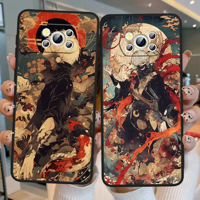 

Anime Tokyo Ghoul Kaneki Ken For Xiaomi POCO F7 F5 X5 X5 X4 X3 NFC X3 X2 M3 Pro M4 Pro C65 M6 Pro Black Phone Case Funda Cover