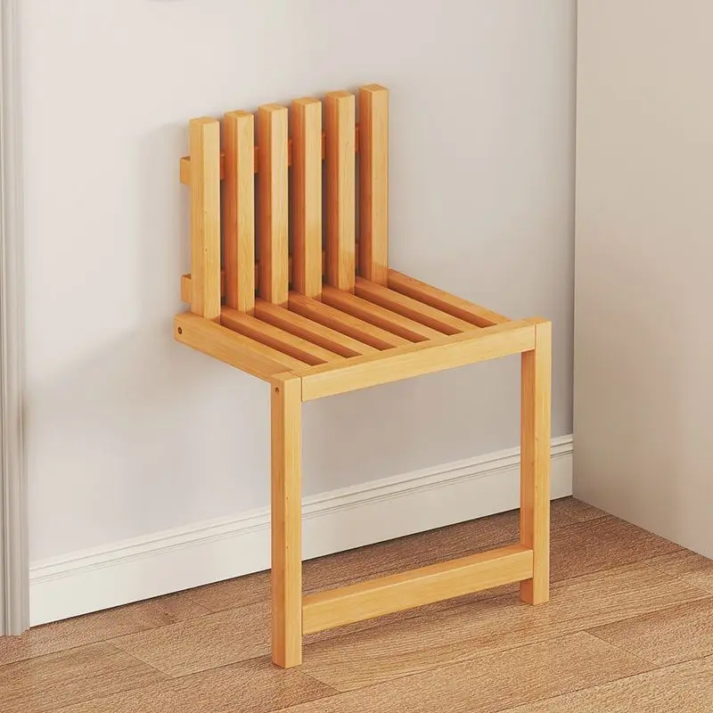 Ultra Thin Folding Shoe Changing Stool Behind The Entrance Door Wall Mounted Wearing Household Invisible Narrow Chair