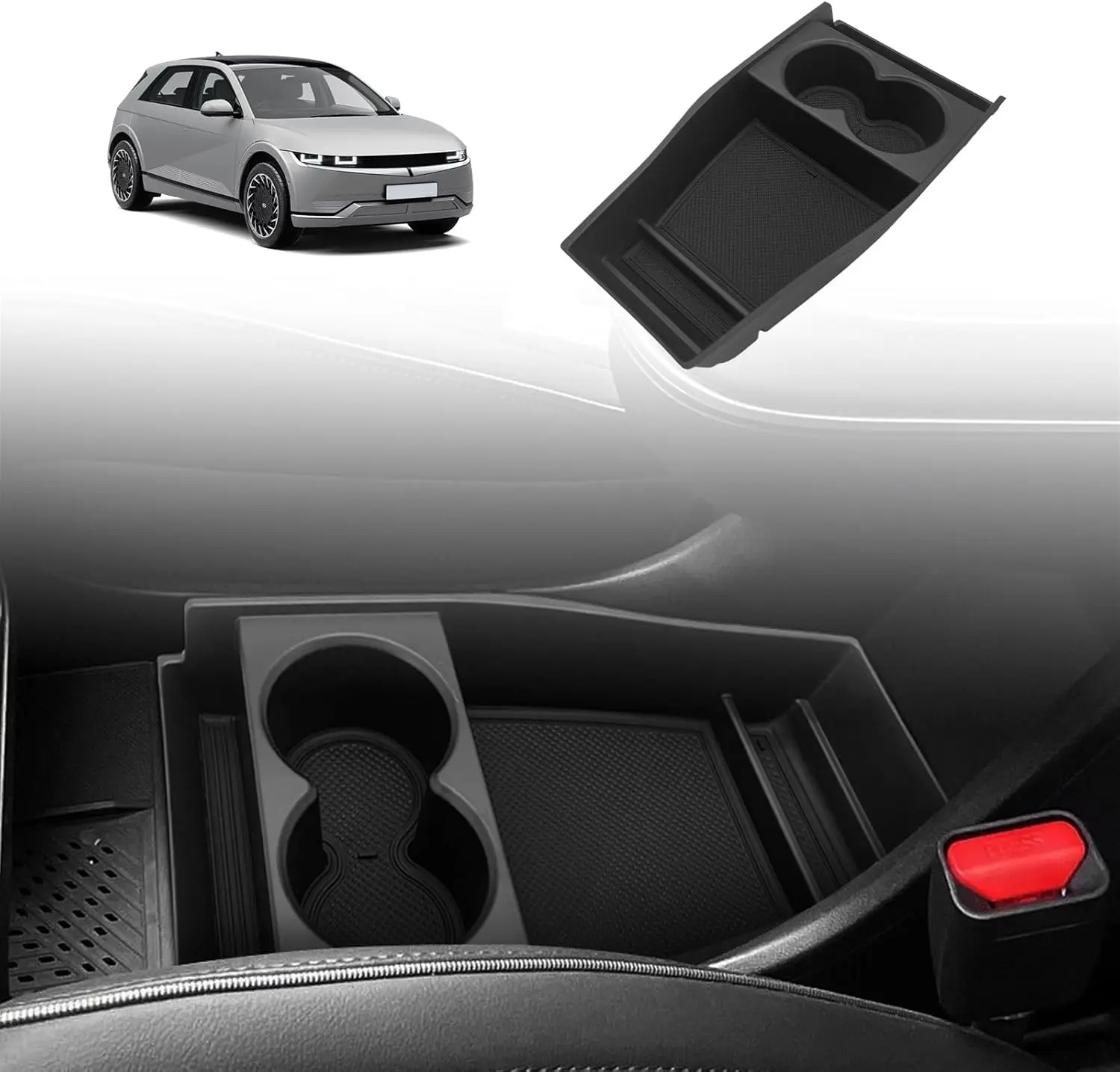 

For Hyundai IONIQ 5 2022 2023 Armrest Storage Box Cup Holder Organizer Tray Center Console Stowing Tidying Car Accessories
