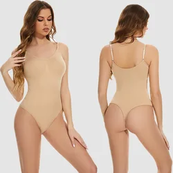 Women Thong Shapewear bodysuit tummy control hooks crotch Body Shaper stree jumpsuit