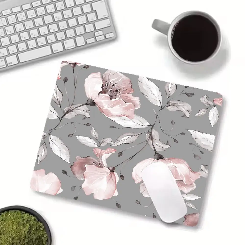 Colorful Wildflower Cluster Pattern Gaming Mouse Pad