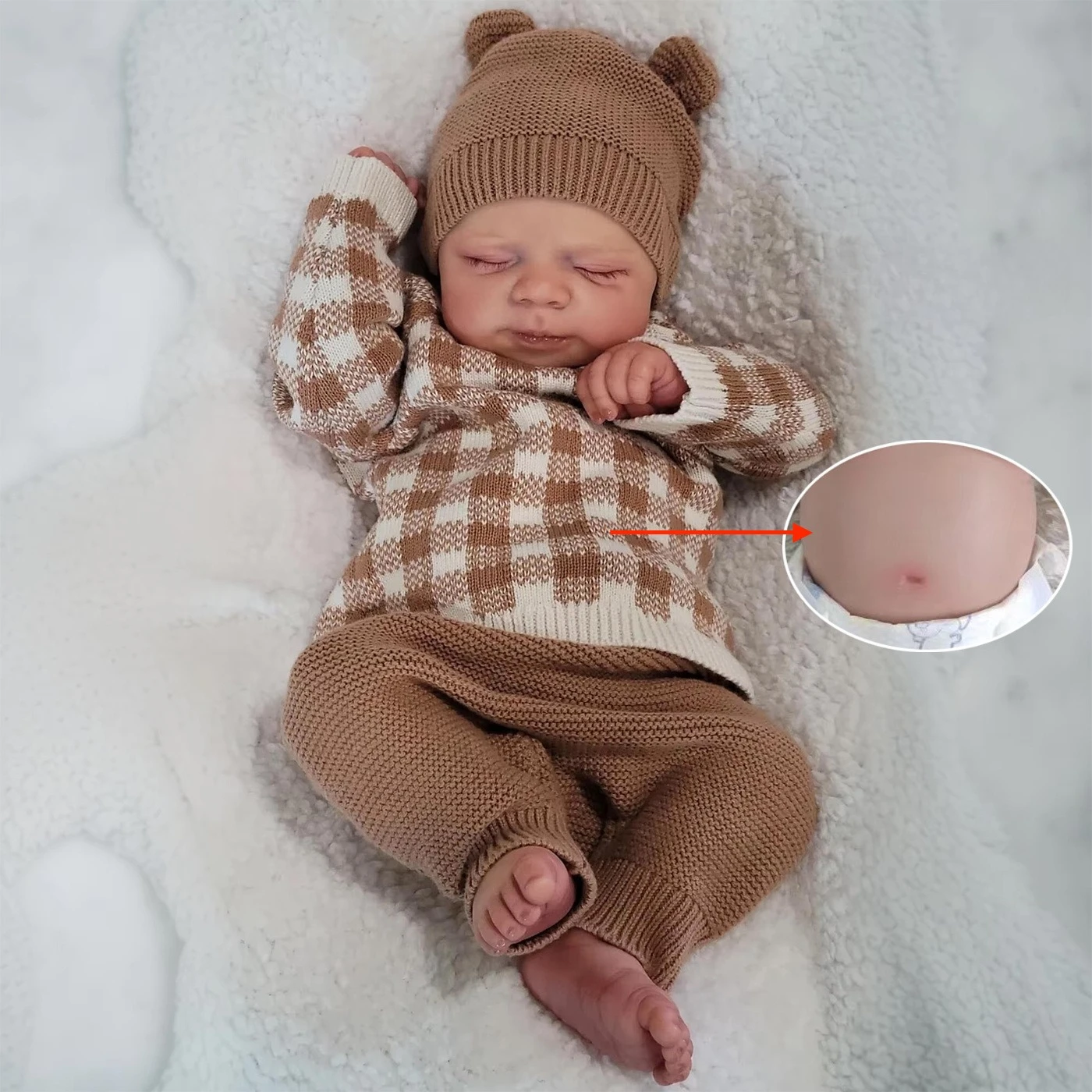 

BZDOLL 48cm 19inch Soft Vinyl Full Body Body Reborn Baby with 3D-Paint Skin and Visible Veins Art Toy Sleeping Play House Toy