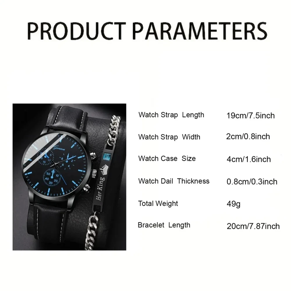 Watch + Bracelet 2023 Minimalist Men\'s Fashion Ultra Thin Watches Simple Men Business PU Leather Strap Quartz Watch