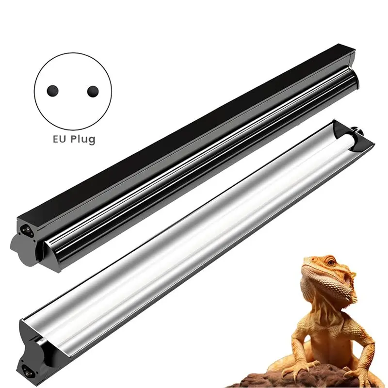 CMHI-T5 UVB Reptile Light Lamp 24W Fixture Combo Kit-10.0 UVB Fluorescent Tube For Bearded Dragons, Lizards& Tortoises-EU Plug