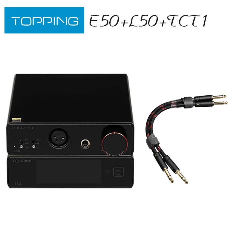 

TOPPING E50 MQA Decoder + TOPPING L50 NFCA Headphone Amplifier + TOPPING TCT1 Cable