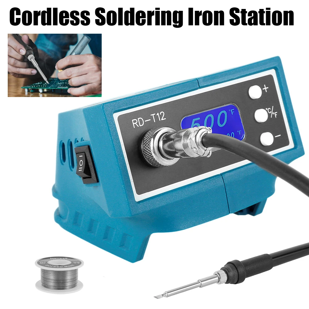 Cordless Soldering Iron Station for Makita 18V Max Battery with Digital Display Auto-Sleep °C/°F Conversion Welding Tool for DIY