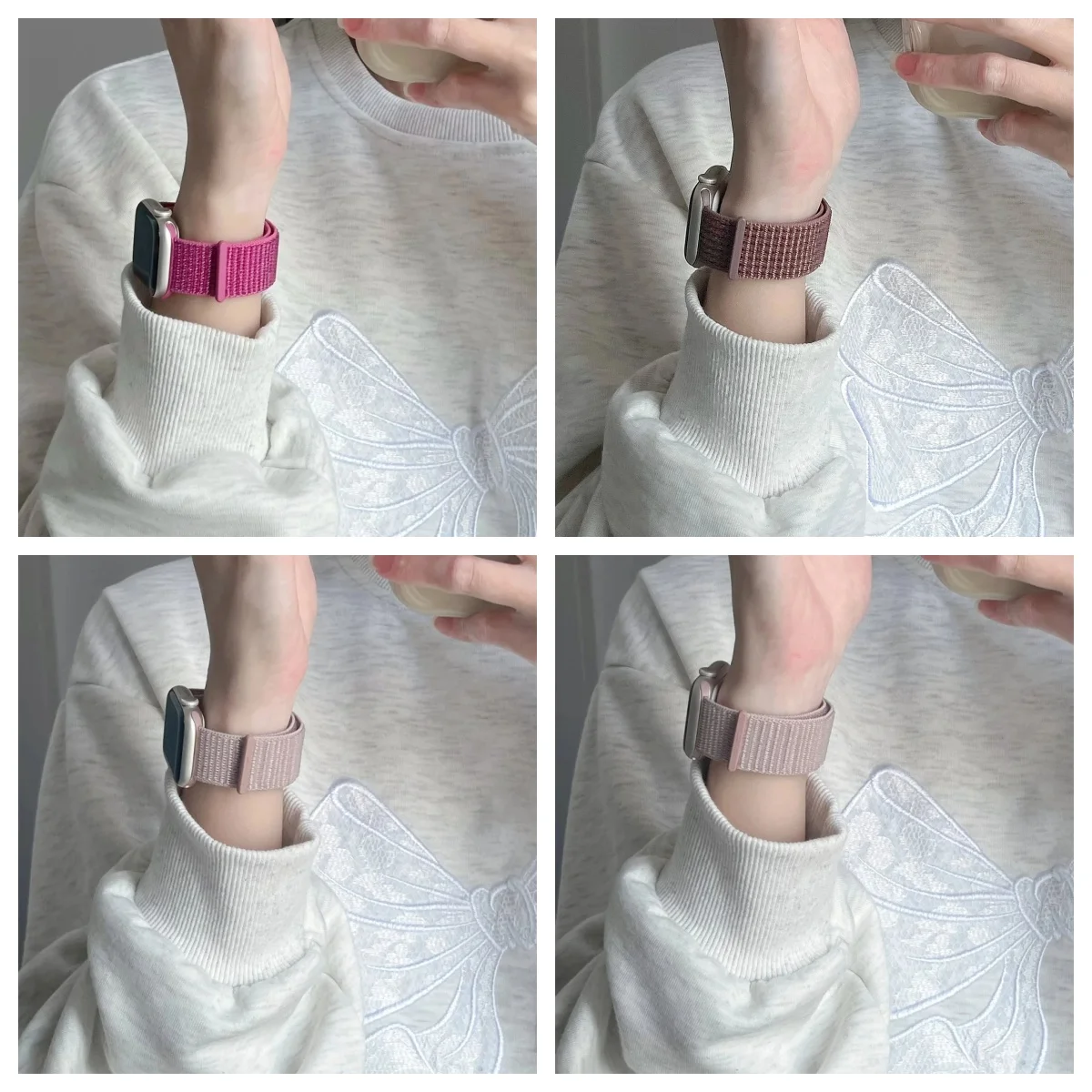 Anello in nylon per cinturino Apple Watch 49mm 46mm 40mm 44mm 45mm 42mm 41mm S11 2025 Bracciale IWatch 11/10/9/8/7/6/5/4/SE/Ultra 3/2 cinturino