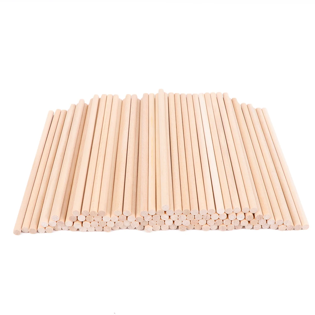 100pcs Wooden Round Dowel Rods Craft Sticks for Woodworking DIY Building Model Toy Model Making Materials (10 x 05cm)