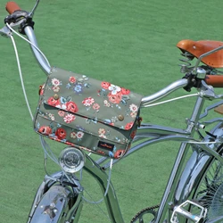 Tourbon Vintage Waxed Canvas Bicycle Handlebar Bag Bike Frame Storage Pouch Outdoor Cycling Accessories