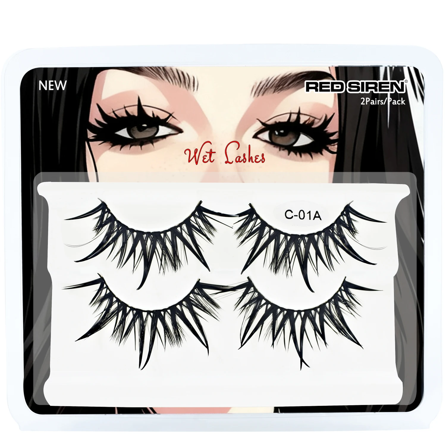 マンガ風まつげ スパイクアニメまつげ 2ペア コスプレ用つけまつげ ウィスピーまつげストリップ ドールアイ スパイク ウェットフェイクまつげ