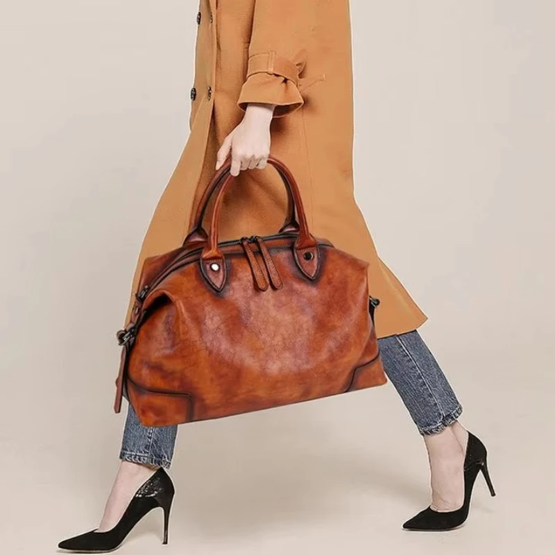 

Real Cowskin Leather Art Print Customize Totes Ladies Hand Bag Female Carteras Para Mujer De Moda Originales Fashion Style