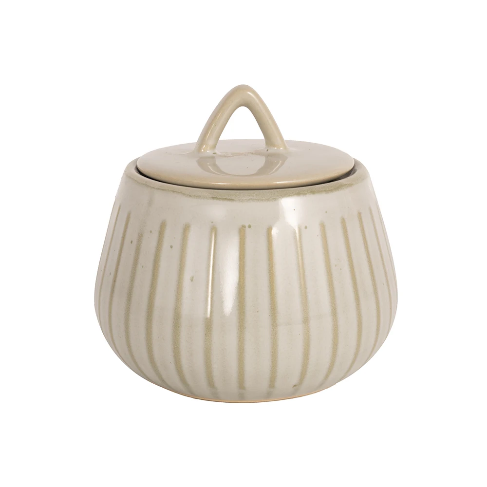 Newly designed stone sugar jars with lids vintage ceramic sugar and creamer jars