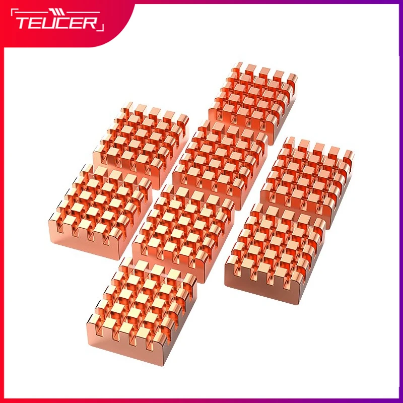 Teucer 8 Stuks Puur Koperen Koellichaam Computer Grafische Kaart Koellichaam Voor Grafische Kaart Moederbord Raspberry Pi Wafer