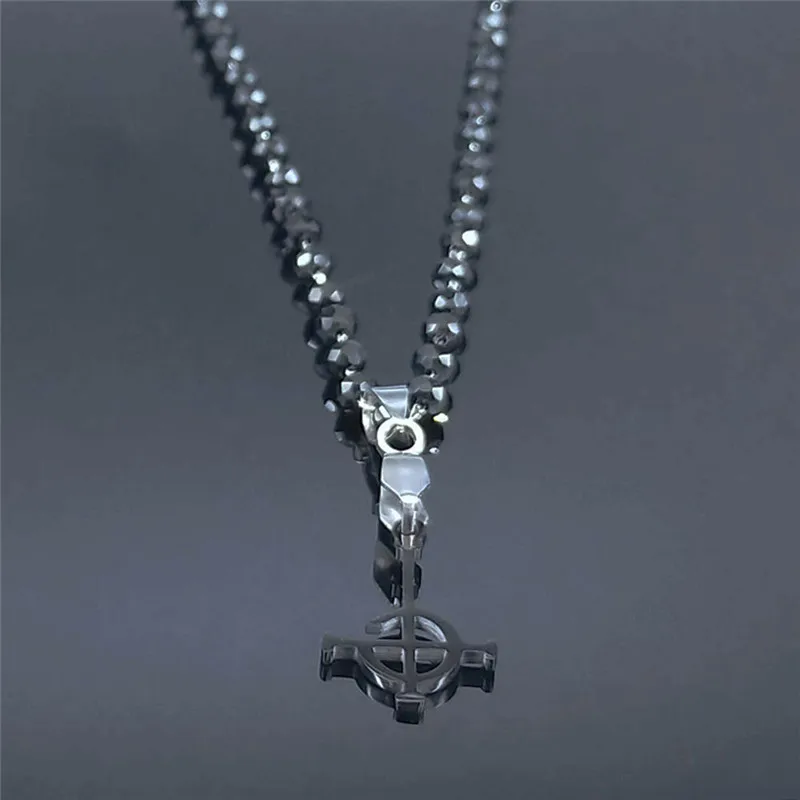 Ghost BC Band Nameless Merch Edelstahl Halskette für Frauen Männer Ghoul Grucifix Emeritus Symbol Maske Kragen Schmuck N3551S06 – Detail 8