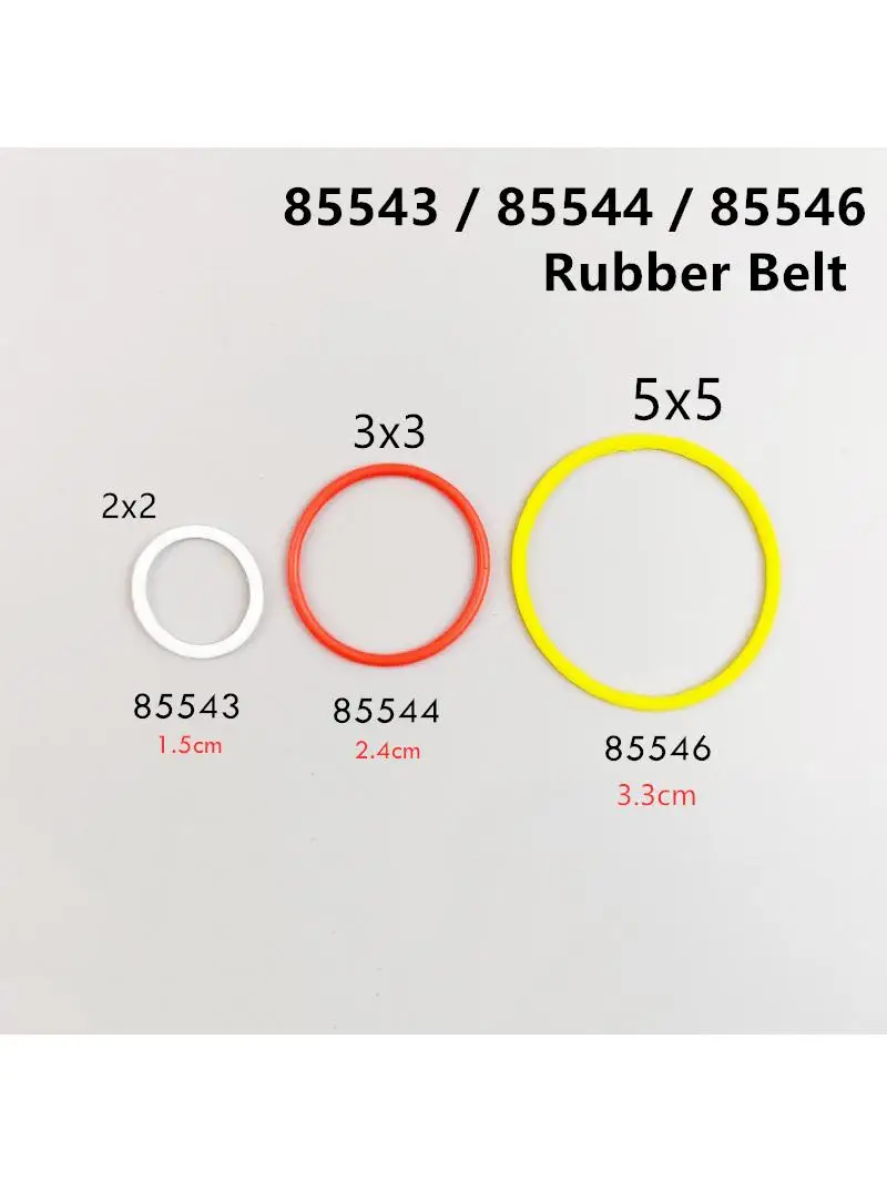 MOC – bande de caoutchouc technique 2x2 3x3 5x5 EV3, Compatible 85543 85544 85546, blocs de construction de ceinture en caoutchouc, pièces de briques, jouets éducatifs
