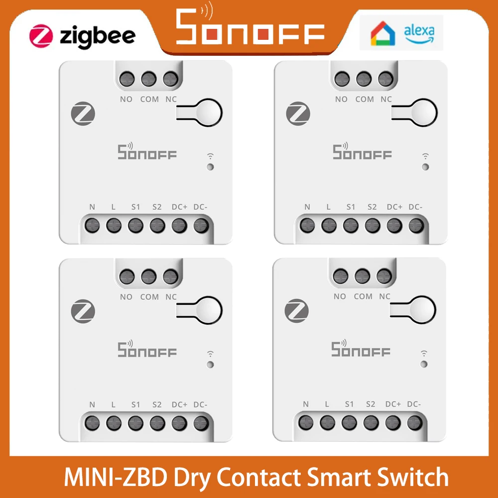 

SONOFF MINI-ZBD MINI Dry Zigbee Dry Contact Smart Switch AC&DC Power Compatibility Control Garage Door Engine Boiler Main Gate