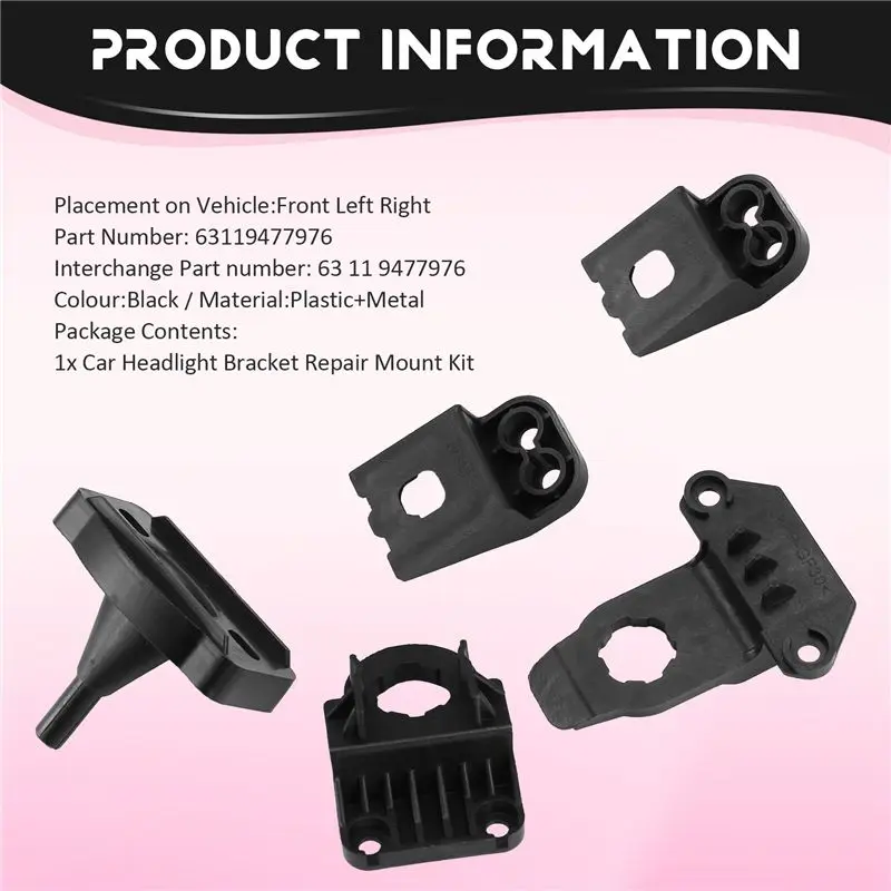 Reliable-Front Side Headlight Repair Bracket Mount Kits 63119477976 For BMW 5 Series X5 X6 G05 G06 2018-2021 Fixed Claw Bracket