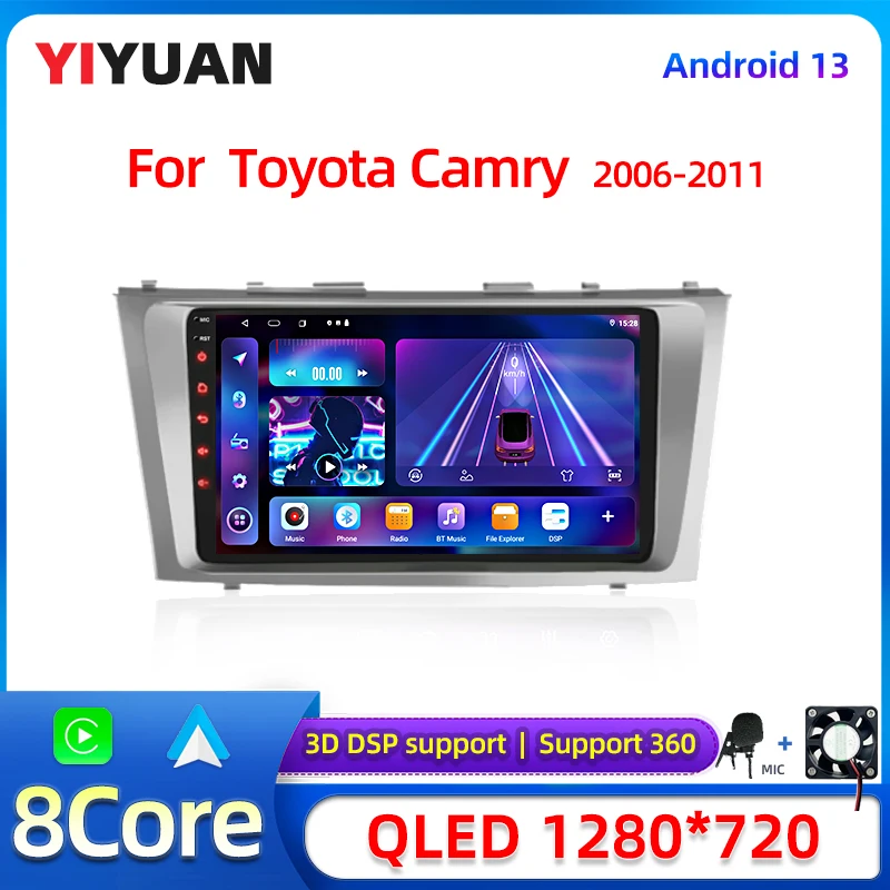 

Android 13 2Din 9" Car Radio Multimedia Player Stereo For Toyota Camry 7 XV 40 50 2006-2011 4G Carplay Navigation GPS Wifi