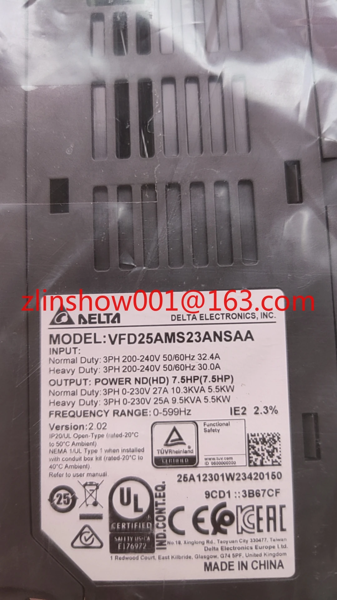 100% new original delta frequency converter three phase VFD25AMS23ANSAA