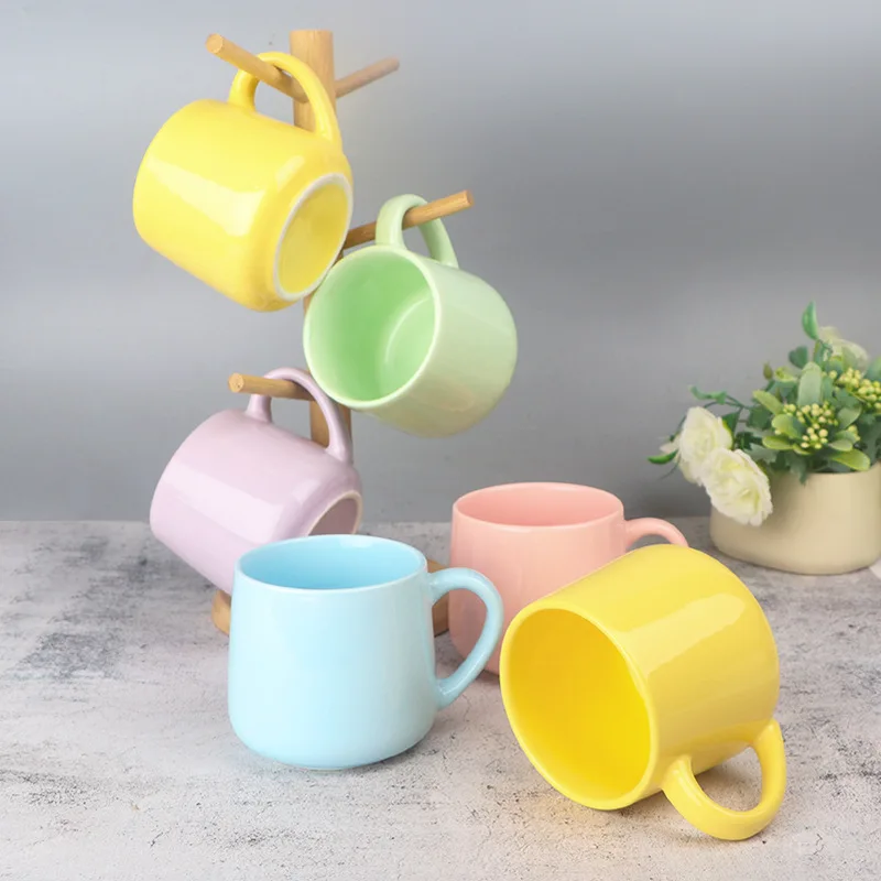 

Новая керамическая кружка Macaron Color Apple с логотипом для печати на заказ, гравируемая чашка для воды, домашняя подарочная кружка