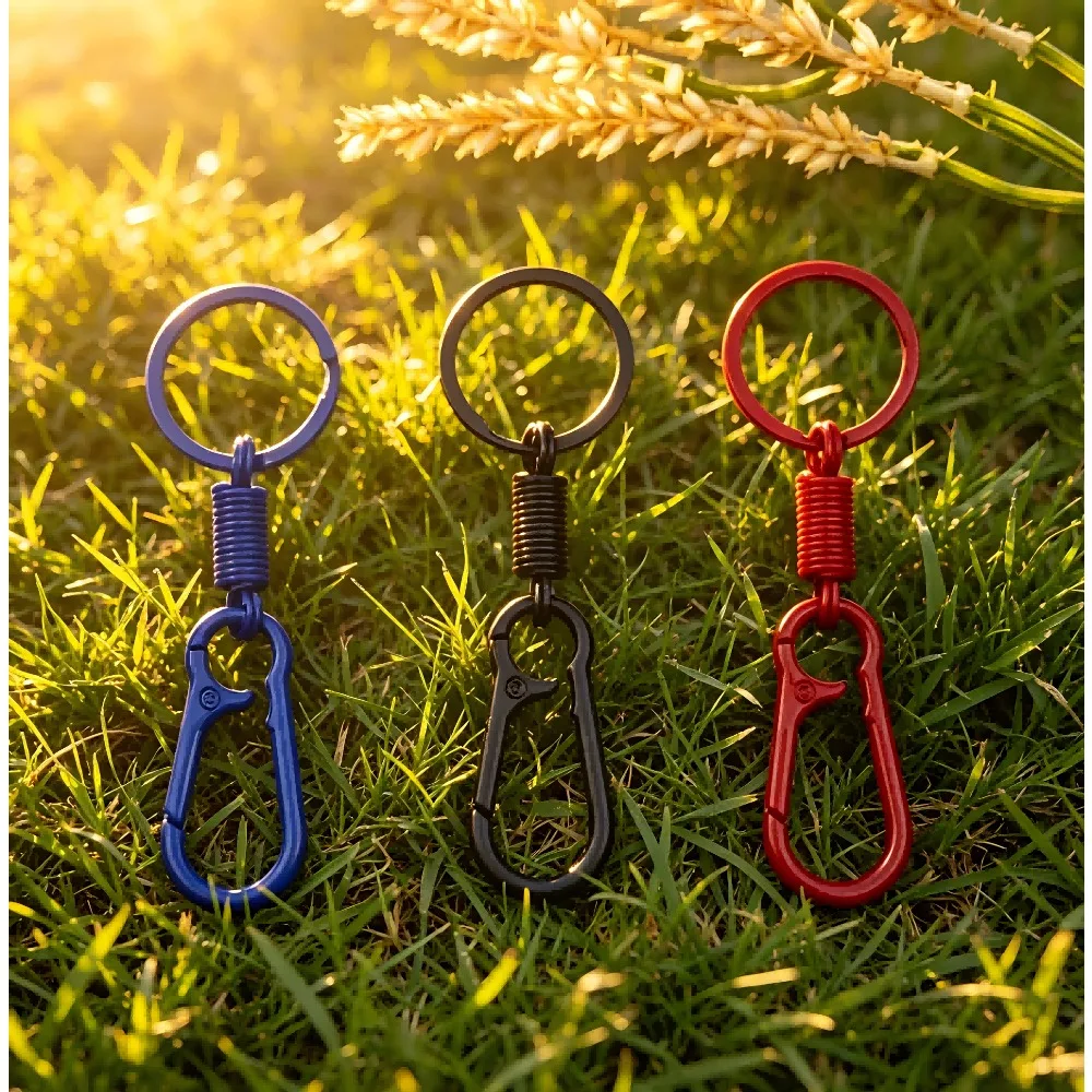 

Vintage Universal Carabiner Accessory Motorcycle Personality Keychain Car Modification Lanyard Manual Rotate Clip Bag Keyring