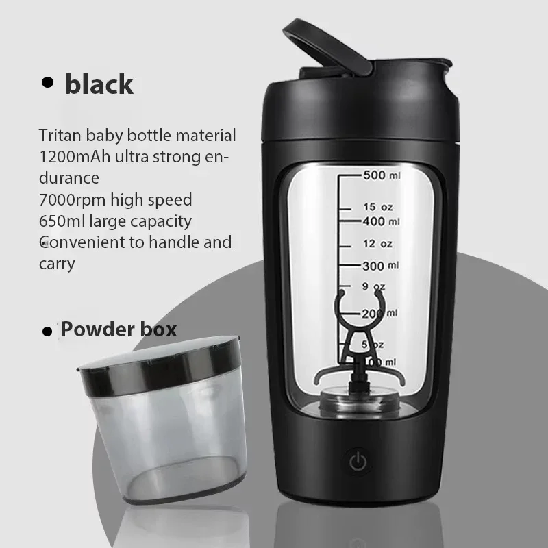 Electric Protein Powder Mixing Cup Automatic Shaker Bottle Mixer Shake Bottle Milk Coffee Blender Kettle fro Gym outdoor 500ML