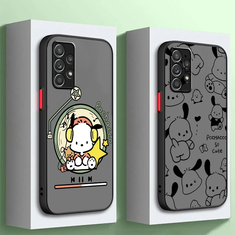 Cute Pacha Dog Sanrio Cartoon Frosted Translucent For Samsung Note 20 A35 A03 A54 A31 A22 A34 A14 A24 A04 A55 5G Cover