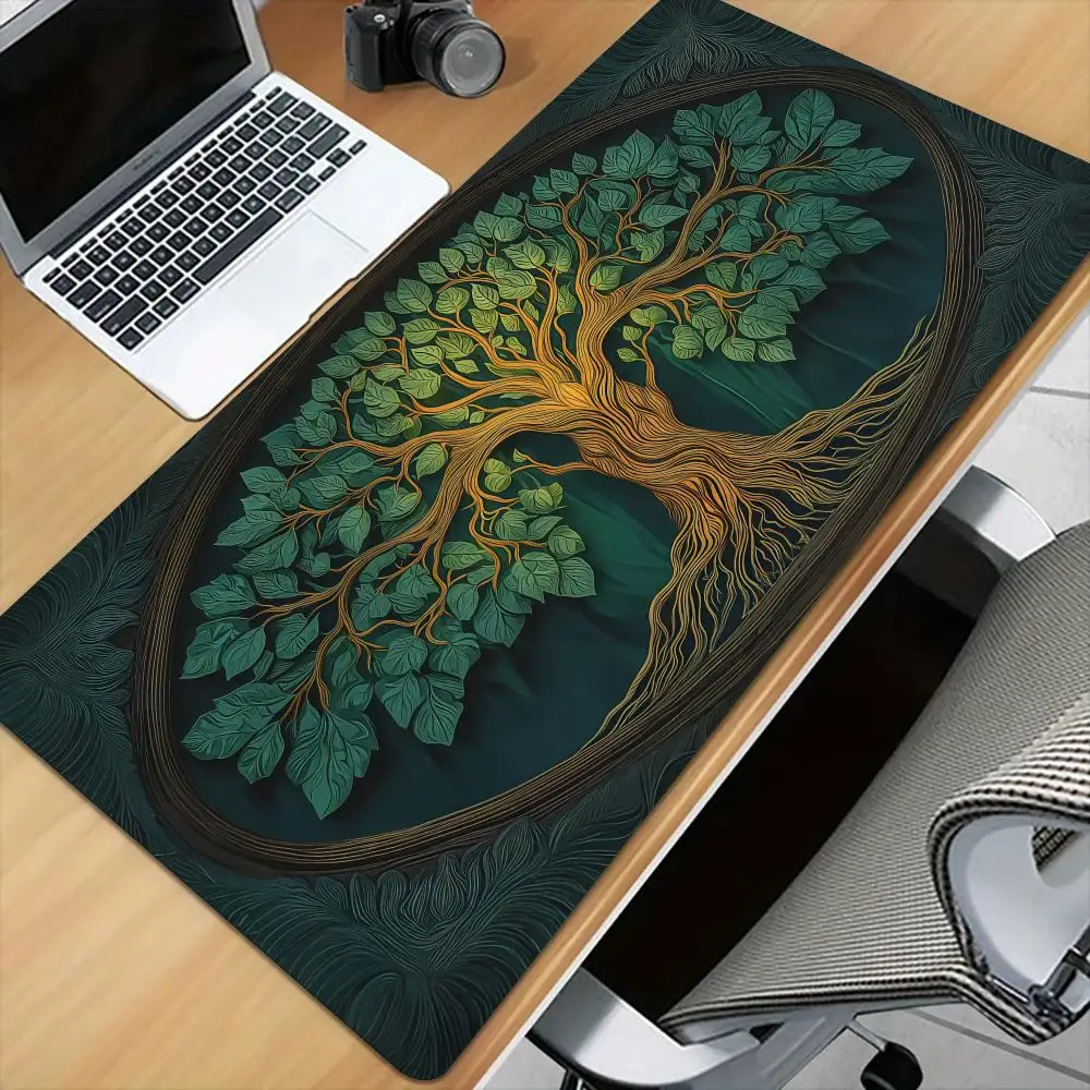 Mystical World Tree Totem Mouse Pad Desk Mat with Stitched Edge Non-Slip gaming mats pc accessories keyboard desk pad mauspad