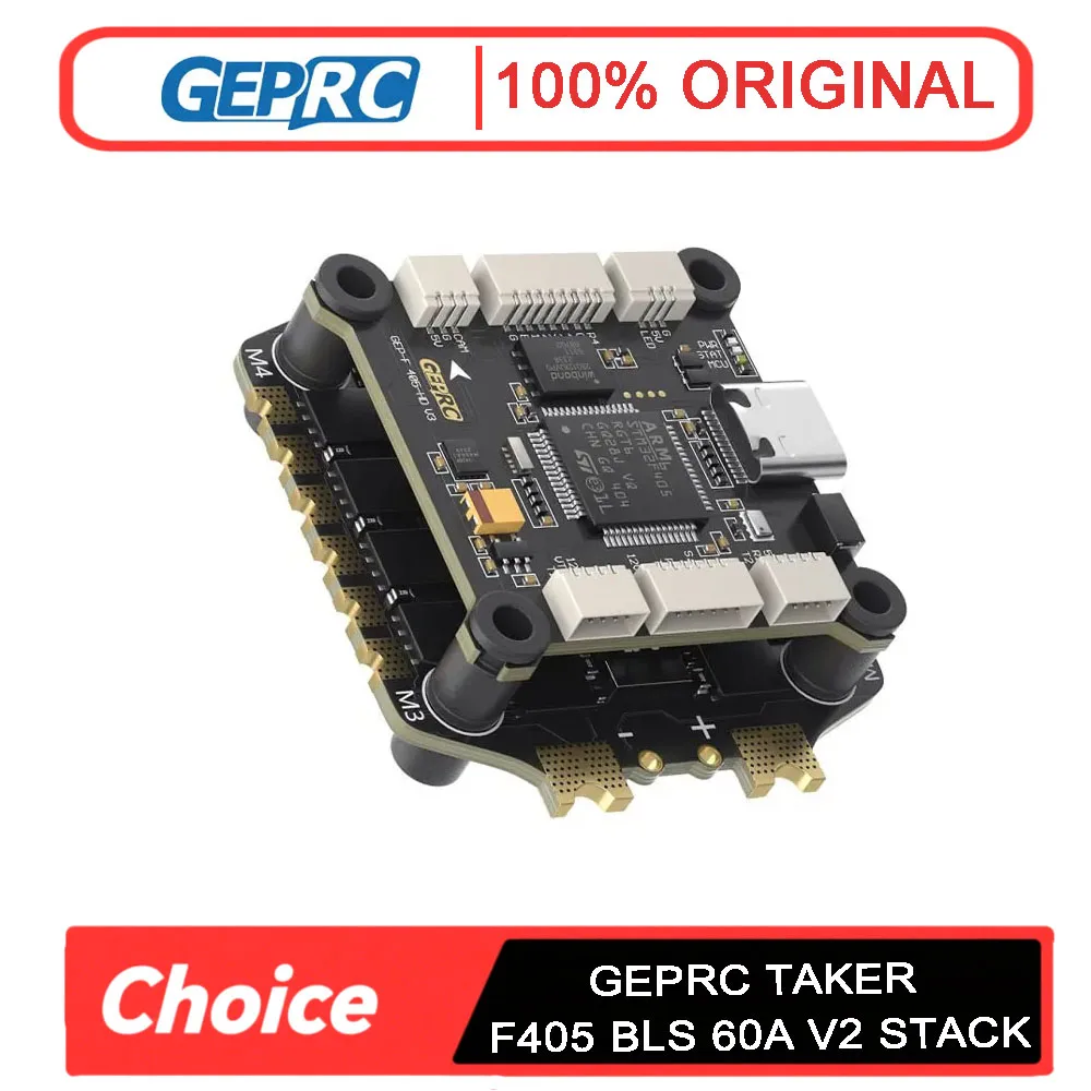 

GEPRC TAKER F405 BLS V2 60A STACK Flight Controller 4IN1 ESC BLHeli32 3-6S LiPo for FPV Racing Freestyle Drone