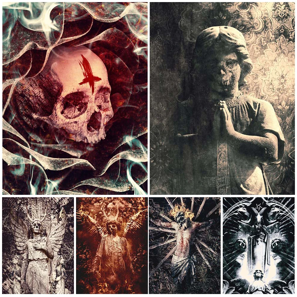 

Satanic Occult Art Surreal Altar Creepy Art Poster Print Gothic And Witchy Art Macabre Skull Witch Gift Wall Art Wicca Decor