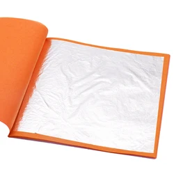 8/9.5/11cm Pure Silver Leaf Sheet Gilding Silver Foil 25 Pcs/Booklet for Christmas Qrapping Craft Paper Painting Decors