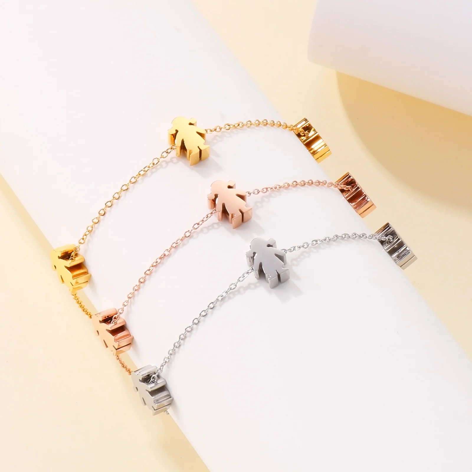 Gold Silver Color Simple Girls Boys Charm Bracelet Adjustable Chains Mama Bracelet For Women Kids