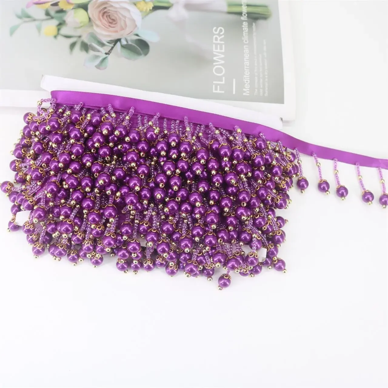 5 Yards Handmade Beaded Crystal Fringe Pendant Lace Tassel Lighting Curtain Hat Adornment Dance Costume Fashion Accessories