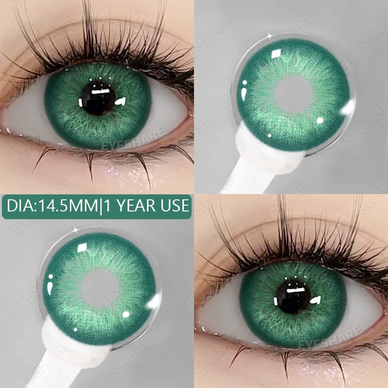 EYESHARE 1 Paar farbige Kontaktlinsen der grünen Serie für Augen, farbige Linsen, grüne Linsen, natürliche bunte Kontaktlinsen, jährliche Verwendung