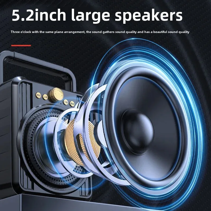 ZhiGao Outdoor Bluetooth Speaker Wireless Handheld Soundbox Home Use Small Shop Large Volume Broadcast Square Dance Sound System