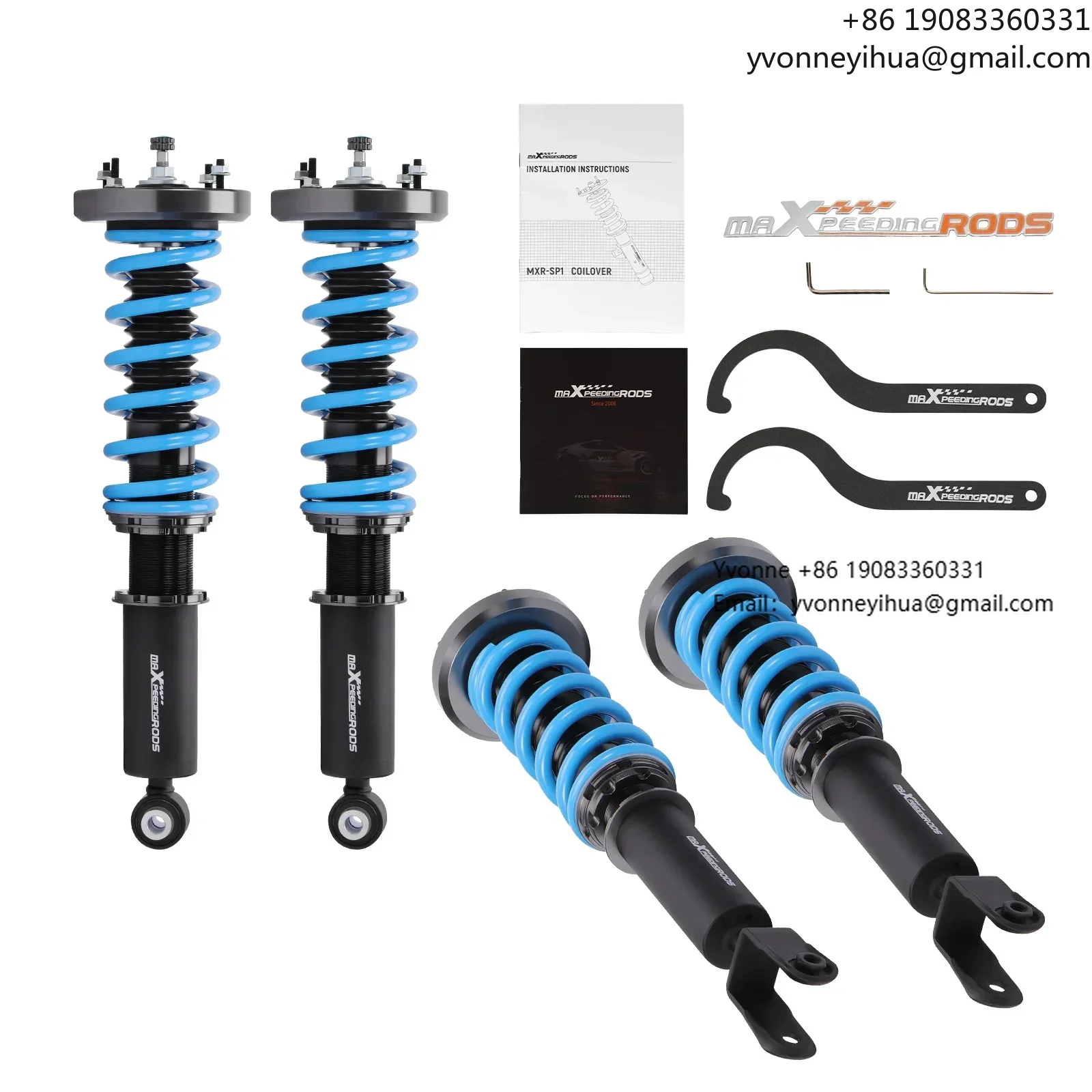 

MaXpeedingrods Air Suspension to Coil Spring Conversion Kit Coilover for Jaguar XJ XJR XJ8 X358 X350 2003-2009
