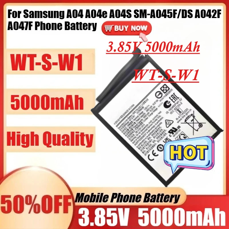 

For Samsung A04 A04e A04S SM-A045F/DS A042F A047F Phone Bateria New WT-S-W1 3.85V 5000mAh Battery