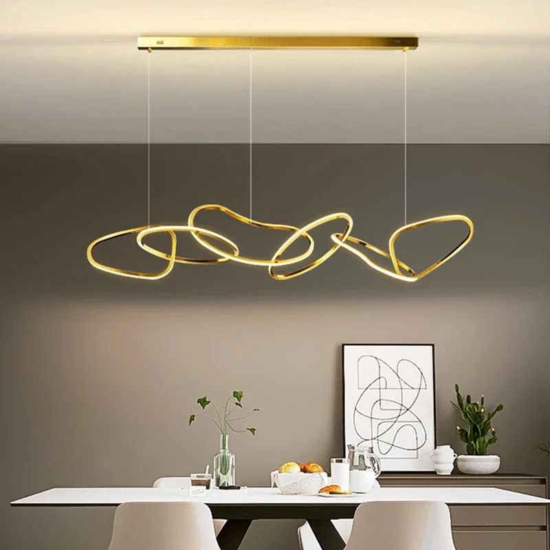 Simple Modern Luxury Living Room Pendant Light Restaurant Bar Desk Pendant Light Gold LED Indoor Lighting Hanging Light Fixtures