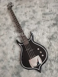 4 string bass, black paint, silver accessories, seller