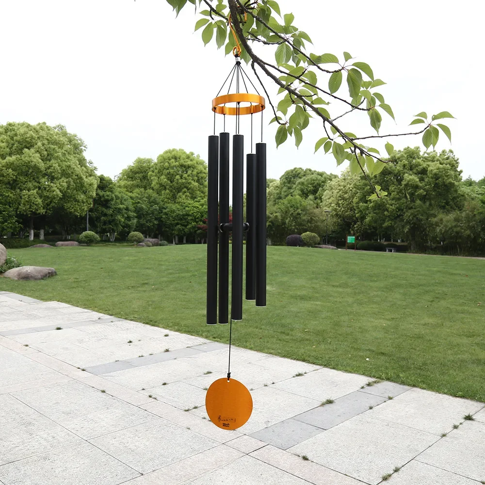 New 36in 5 Tubes Wind Chimes Aluminum Tube Metal Pipe Wind Chimes Bells Deep Tone Decor Outdoor Large Wind Chimes Bells Patio 풍경