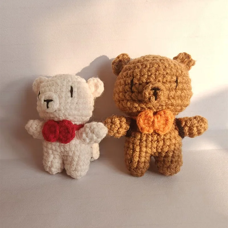 

Handmade Crocheted Couple Bears Set of 2 Customizable Cute Small Gift Ornaments And Decorations