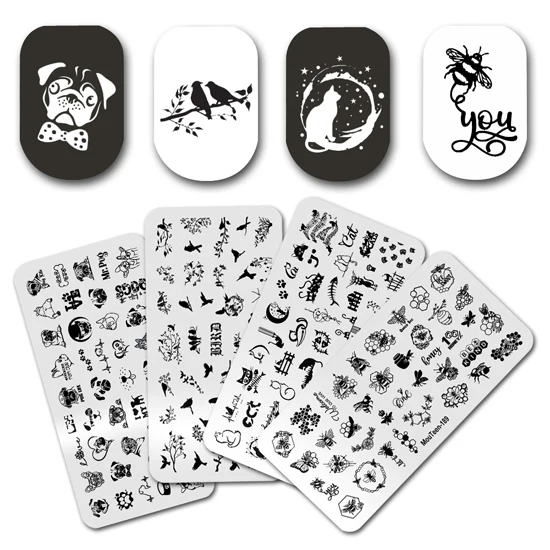 Newest Nail Stamp MouTeen Full Products Mixed Sassy Nail Stamping Plates Manicure Stencil Set For Nail