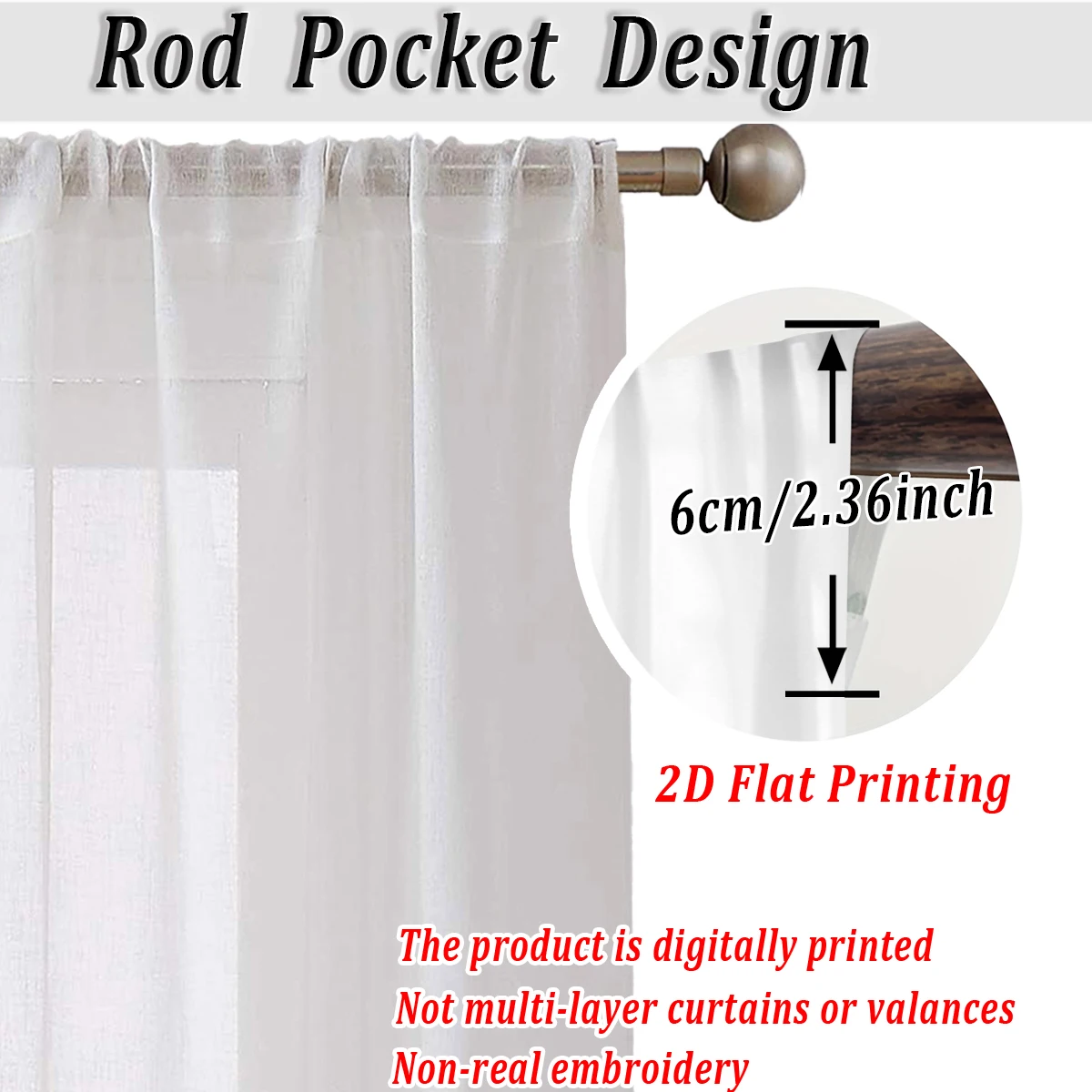 Christmas Flat Printing Kitchen Sheer Curtain with Merry Christmas Ball Candle Ornament For Christmas Home Decor  Party