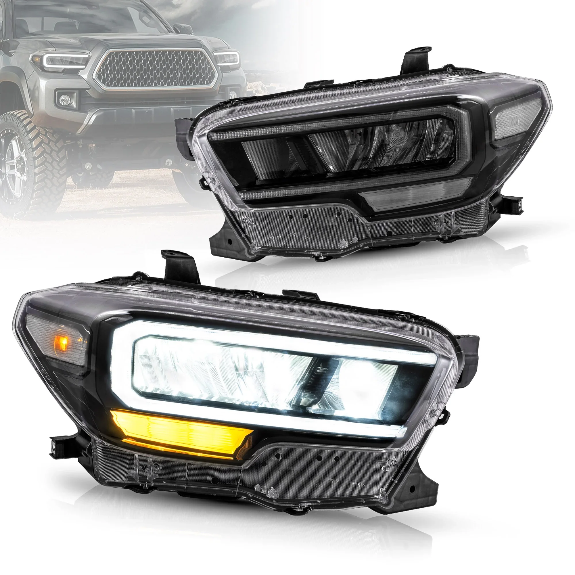 Full LED Headlight Assembly For Toyota Tacoma 2015-2023 3Rd Gen N300, High Luminance Greatly Improves Night Driving Visibility