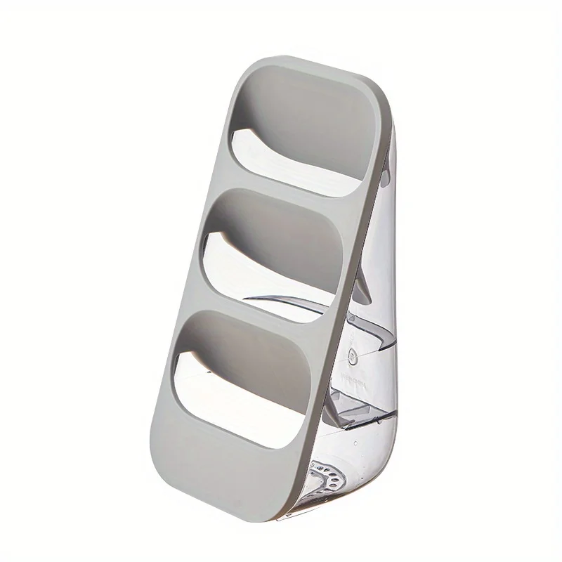 1pc Utensil Rack, Home Chopsticks Fork Knife Storage Rack, 3-Grids Washable Wall-mounted Desktop Shelf Threeopsticks Cage, Kitc