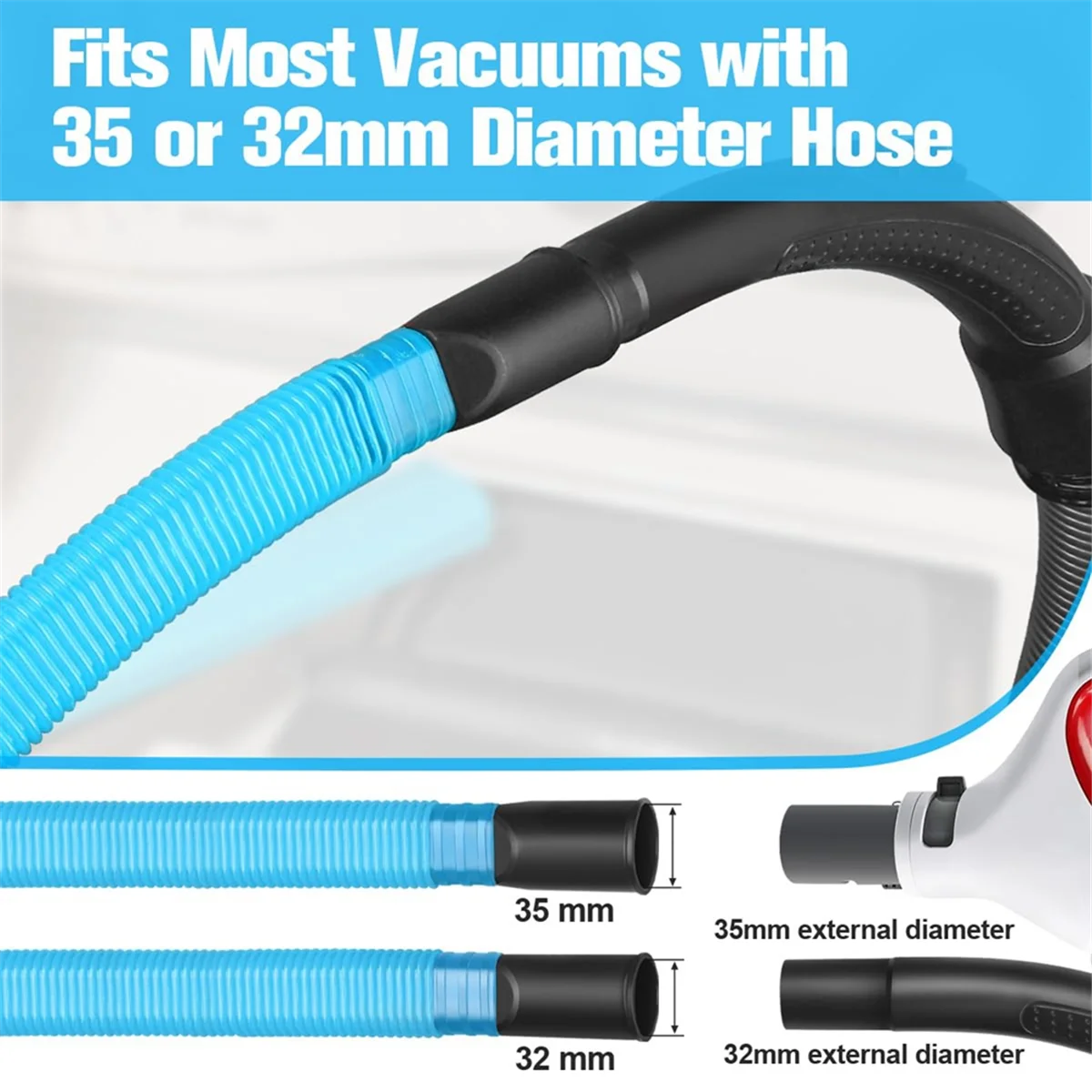 Гибкая щелевая насадка для универсальных пылесосов, удлинительная насадка с соединением 32 мм и 35 мм, для сушильных линий