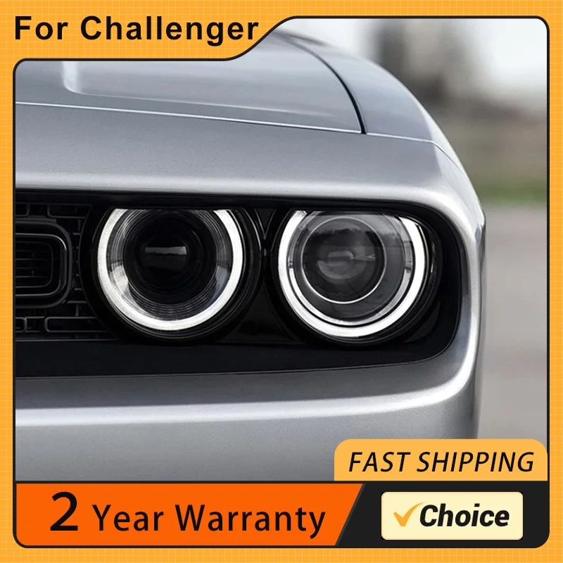 

Car Headlights Assembly For Dodge Challenger 2015-2020 Head Light Moving Turn Signal Light DRL Dual Beam Lens Colourful