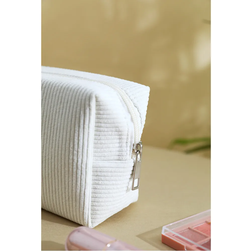 Women Corduroy Skincare Makeup Pouch simple style Cosmetic Bags Travel Zipper Pouch Makeup Organizer Stuff