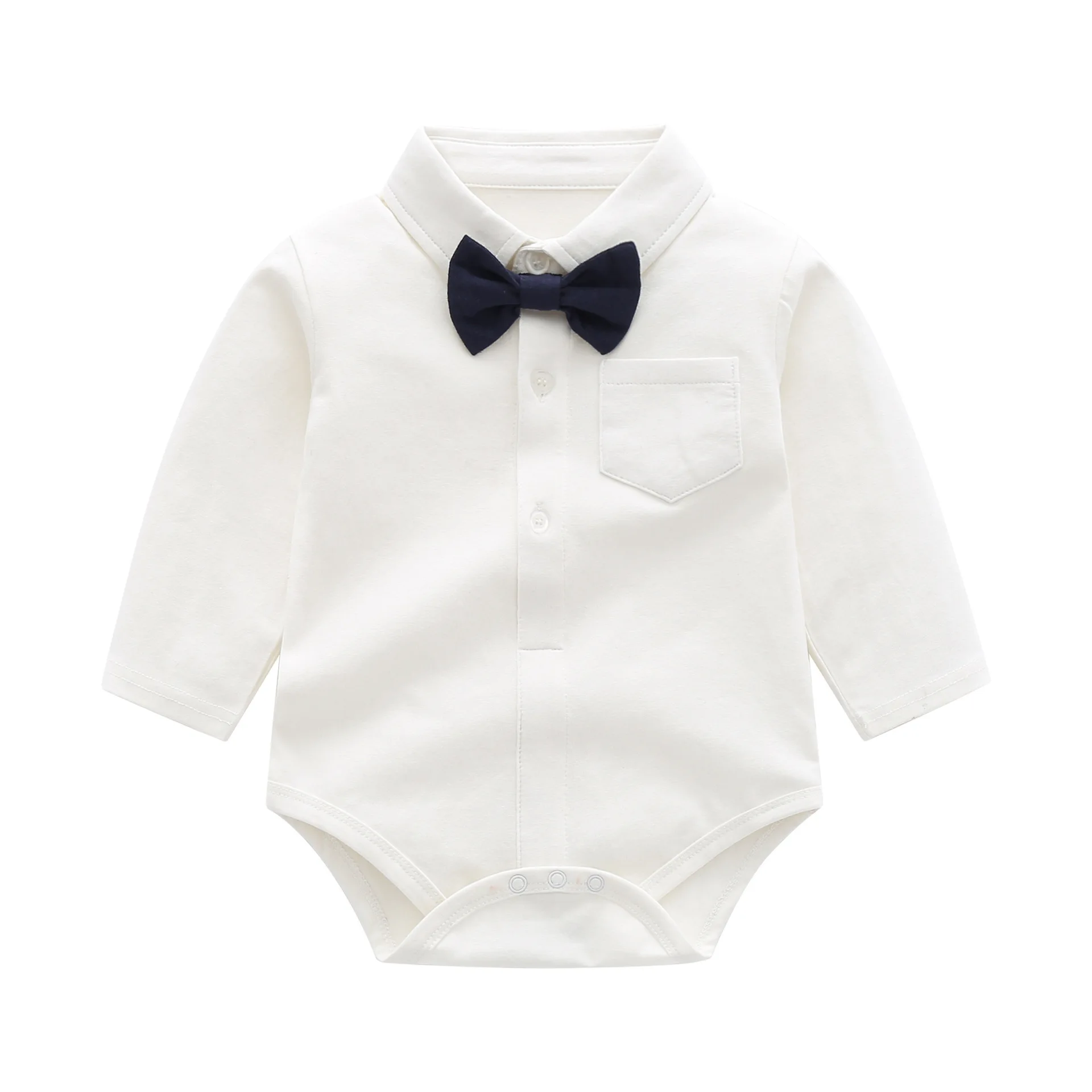 

Baby Boy Winter Clothes Fleece Lined Bodysuit Formal Gentleman Birthday Outfit First Year Photoshoot Romper Newborn Jumpsuit